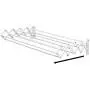 mDesign Metal Wall Mount Accordion Expandable Retractable Clothes Air Drying Rack - 8 Bars for Hanging Garments - Great for Laundry Room, Bathroom, Utility Area - Compact Fold Away - White mDesign Metal Wall Mount Accordion Expandable Retractable Clothes Air Drying Rack - 8 Bars for Hanging Garments - Great for Laundry Room, Bathroom, Utility Area - Compact Fold Away - White