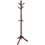 VASAGLE Coat Rack Free Standing, Wooden Hall Tree Coat Hat Tree Coat Hanger Holder Enterway with 10 Hooks for Coat, Hat, Clothes, Scarves, Handbags, Umbrella, Dark Walnut URCR03WN