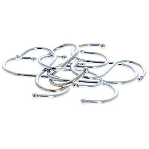 MroMax Metal S Hooks 2.68'' x 2.13''(L x W), S Shaped Hook Hangers for Kitchen Bathroom Bedroom Storage Room Office Outdoor Multiple Uses, Silver 8pcs