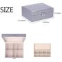 goldwheat Two-Layer Leather Jewelry Boxes Watch Case Earring Organizer Jewelry Display Storage Box