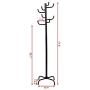 Metal Coat Hat Rack Clothes Hanger Tree Stand Hall Umbrella Holder Hooks Black