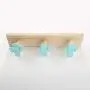 yanQxIzbiu Premium Wall Hooks,Nordic Style Wooden Cactus Wall Mount Hook, Clothes Scarf Storage Hanger Holder Blue