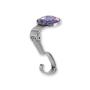 Pursenal Choice Tabletop Purse Hanger, Purse Holder, Mauve Mosiac Flower, Antique Brass