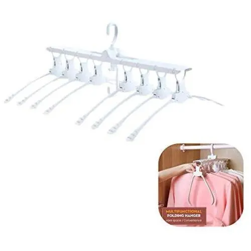 Magical Clothes Hanger Portable Foldable Laundry Rack Hook Hanger Dryer 8 Clips Space Saving Clothes Drying Rack Adjustable High Capacity