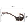 Heavy Duty Dual Coat Hooks 10 Pack Wall Mounted Hooks Metal Hooks Dual Robe Hook Rustic Hooks Retro Double Hooks Coat Hanger and Screws for Coat/Backpack/Bag/Towel/Key/Cap (2# Red Copper 10 Pack)