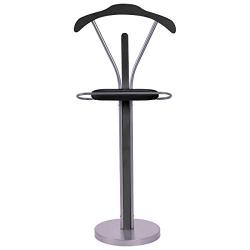 Standard Clothes Hangers Valet Suit Coat Stand Home Organizer Wood and Metal Black