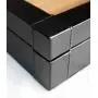 TIMELYBUYS Black Leatherette Cufflink Case & Ring Storage Organizer with Deluxe Luxury Gift Boxes and Card Mens Jewelry Boxes for Cufflinks