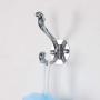 uxcell Dual Wall Hooks Zinc Alloy Wall Mounted Double Hooks Clothes Hanger Holder w Screws Plating Finish, Silver Tone