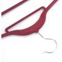 LYRR 10pcs Plastic Flocking Clothes Hangers Closet Organizer with Rail 17.71x0.2x9.65,Wine red