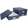 Bigso Oskar Fiberboard Label Frame Document Letter Box, 3.3 x 10.2 x 13.8 in, Dark Blue Bigso Oskar Fiberboard Label Frame Document Letter Box, 3.3 x 10.2 x 13.8 in, Dark Blue