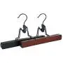Professional Trouser Skirts Wardrobe Clothes Hanger No Trace Clip Type Home Space, Non Slip Hangers - Pants Hanger, Brown Closet, Wooden Hangers, Coat Hangers, Closet Storage In Clothes Hangers