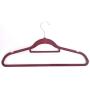 LYRR 10pcs Plastic Flocking Clothes Hangers Closet Organizer with Rail 17.71x0.2x9.65,Wine red