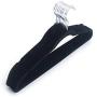 10pcs Plastic Flocking Clothes Hangers Non-Slip Hangers 360 Degree Swivel Chrome Hook Space Saving Design Excellent for Men and Women Clothes 45 * 0.5 * 24.5 ( Black)