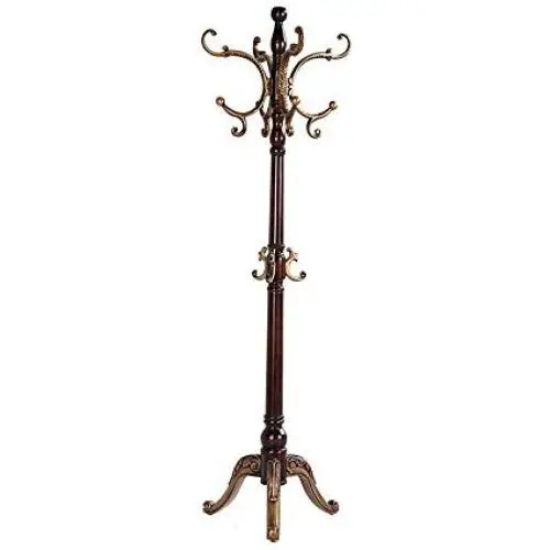 European Style Solid Wood Coat Racks Indoor Landing Bedroom Hangers Modern Assembly Home Clothes Hanger 180cm ( Color : Brown )