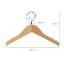 Nature Smile Kids Baby Children Toddler Wooden Shirt Coat Hangers with Notches and Anti-Rust Chrome Hook Pack of 10 (Natural)