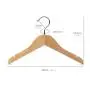 Nature Smile Kids Baby Children Toddler Wooden Shirt Coat Hangers with Notches and Anti-Rust Chrome Hook Pack of 10 (Natural)