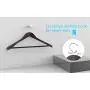 Goldcart Deluxe Wooden Coat Hanger 10 Pieces Fine Polished Solid Wood with Non-Slip Tube and Durable Chromed Hook for Suit Clothes Dress Hanger Dark Walnut