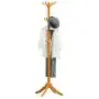 KTOL Modern Bamboo Coat Hall Tree Free Standing, Stable Coat Rack 12 Hooks Floor Clothes Storage Shelves Coat hat Holder for Entryway Hat Hanger-Wood Color 70.9in