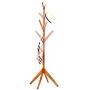 Neasyth Solid Wood Coat Rack Simple Entryway Standing Hall Tree Tetrapod Base for Hat Jacket Coat Hanger Rack in Living Room Bedroom (Teak Color)