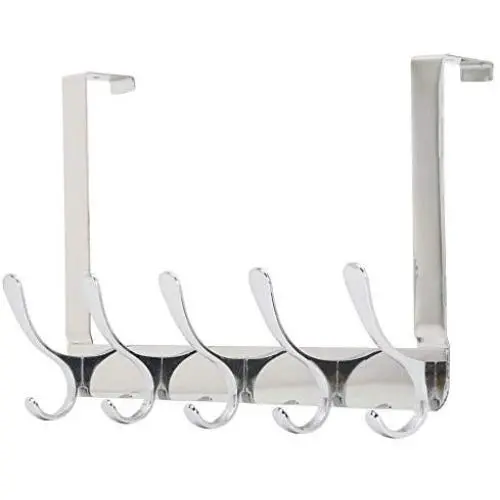 Dseap Over The Door Hook Hanger, Heavy Duty Over The Door Towel Rack Coat Rack for Clothes Hat Towel, Chromed