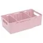 Heaci Adjustable Storage Bin Plastic Drawer Divider Bathroom Kitchen Organizer Expandable Desk Closet, Pink, 3 Section