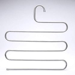 DGSD 5 Pack,S-Shape Multi-Purpose Hangers,5 Layers Pants Clothes Rack for Closet Organization Space Saving - for Trousers,Tie,Scarf
