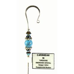 Handmade Jeweled Ornament Hanger Hook- CARIBBEAN