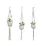 Flosky 3pcs/Set Macrame Plant Hanger Hanging Basket Flowerpot Holder Lifting Rope Home