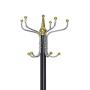 ????LUORATA Floor Standing Sturdy Metal Coat Rack Stand Entryway Hall Tree Wooden Coat Rack Hanger for Coat Jacke Hat Clothes Purse Scarves Umbrella (17.7 x 17.7 x 70.1 inches, Raisi Black Hooks)