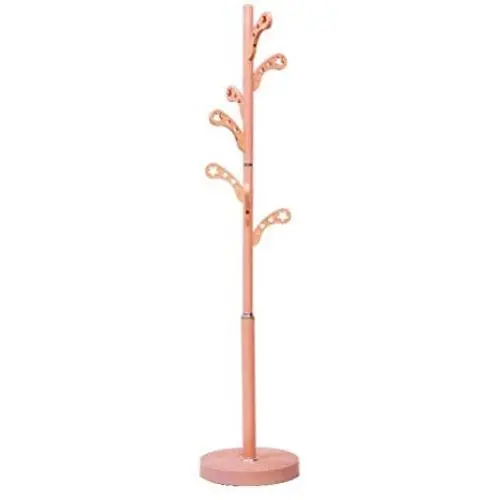 Y.H.Valuable Coat Racks Simple Floor Coat Rack Vertical Metal Hanger Bedroom Living Room Clothes Rack Simple Warm Pink Floor Hanger Entryway Furniture