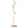 Y.H.Valuable Coat Racks Simple Floor Coat Rack Vertical Metal Hanger Bedroom Living Room Clothes Rack Simple Warm Pink Floor Hanger Entryway Furniture