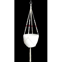 Macrame Plant Hanger Cotton 4 Legs 48 Inch For Indoor Outdoor, Living Room, Kitchen, Deck, Patio, High and Low Ceiling and Fits Round & Square Pots, Unique Design and Hand Knotted for Pot Size 10"-12"