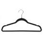 Michael Graves Design Premium Ultra-Thin Non-Slip Velvet Clothing Hangers, Flocked + Durable, Closet Space Saving, Chrome Hook, for Garments, Suits, Dresses, Pants, Shirts, Coats, (50 Pack) (Black)