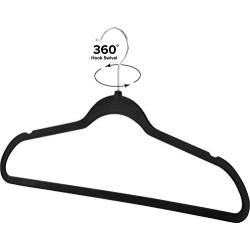 Laundry Solutions by Westex Velvet Non-Slip Hangers, Black,25pcs