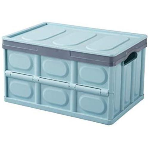 FACAI 56L Collapsible Storage Bins and Storage Boxes Organizer with Lid,Leak Proof Collapsible Organizer for Home,Outdoor or Garden,Blue