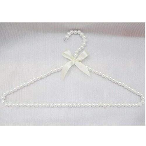 5pcs Pearl Plastic Adult Hanger Clothes Rack Coat Sweater Dress Hangers White Bowknot Hangers Accessories