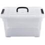 Livable Clear Plastic Storage Boxes with Black Handle, 11 Quart Storage Bin with Latch/Lid, 3 Pack