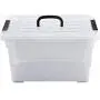 Livable Clear Plastic Storage Boxes with Black Handle, 11 Quart Storage Bin with Latch/Lid, 3 Pack
