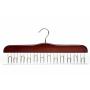 Amber Home Gugertree Wooden Collection Multifunctional Closet Accessories 12 Belt and Tie Hanger Cherry Color (Chrome Hook)