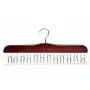 Amber Home Gugertree Wooden Collection Multifunctional Closet Accessories 12 Belt and Tie Hanger Cherry Color (Chrome Hook) Amber Home Gugertree Wooden Collection Multifunctional Closet Accessories 12 Belt and Tie Hanger Cherry Color (Chrome Hook)