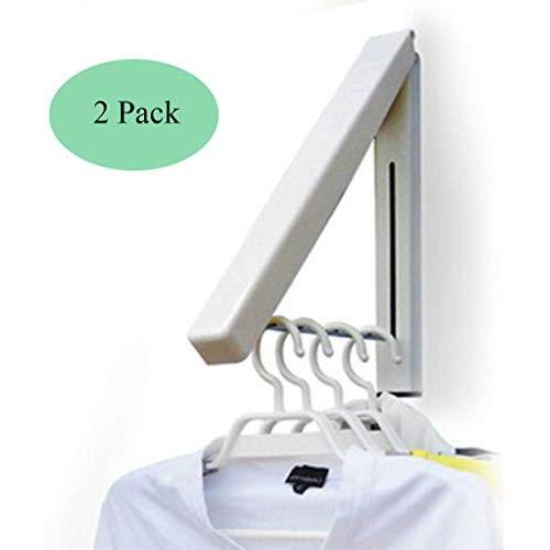 ZhaoMM 2 Pack Wall-Mounted Foldable Drying Rack Indoor Folding Hanger Clothes Airer Invisible Clothes Rack Holder Slim Design for Balcony Living Room Bedroom