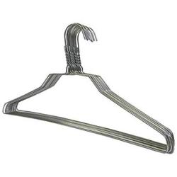 THE UM24 10 Pack Steel Metal Wire Hangers Adult Coat Clothes Hangers - 13 Gage Thickness Silver Color Galvanized Metal Wire Hanger