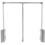 FKhanger Lift Pull Down Cabinet Hanger,Adjustable Width Wardrobe Clothes Hanger,Rail Soft Return-Silver (Size : 890-1210mm)