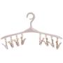 Clothes Hanger 20-piece Set 8 Clip Multi-function Plastic Windproof Hanger With Clip Buckle Clothes Hanging Socks Underwear Drying Clothes Support Pants Hangers ( Color : Beige , Size : 42.5x22.5cm )