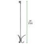 mDesign Modern Metal Long Easy Reach Over-The-Door 4 Prong Storage Organizer Hook; Hang Jackets, Coats, Clothing, Hats, Scarves, Leashes, Purses, Robes, Towels, 24" Tall, 2 Pack - Graphite Gray