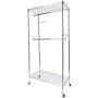 Closet Organizer Garment Rack Clothes Hanger Home Shelf Heavy Duty Chrome Rolling Double Hanging Rod Garment