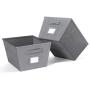 MAX Houser Fabric Cloth Storage Bins,Foldable Storage Cubes Organizer Baskets with Dual Handles for Home Bedroom Storage,Set of 6(Grey)