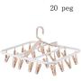 NIEHFIT Multi-Clip Drying Racks, Hook Hangers, Sock Dryer, Home Balcony Clothes Space Saver Drip Hanger,Rotary Airers (Color : Beige, Size : 32 PEG)
