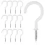 MJIYA 12 PCS Vinyl Coated Ceiling Hooks Question Mark Shape Hook Heavy Duty Screw Cup Hook for Bathroom Kitchen Wall Ceiling Hanging (White1, 1-1/2 Inch) MJIYA 12 PCS Vinyl Coated Ceiling Hooks Question Mark Shape Hook Heavy Duty Screw Cup Hook for Bathroom Kitchen Wall Ceiling Hanging (White1, 1-1/2 Inch)