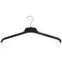 HANGERWORLD 50 Black 18inch Plastic Coat Jacket Clothes Garment Top Hangers with Non-Slip Arm Ridges